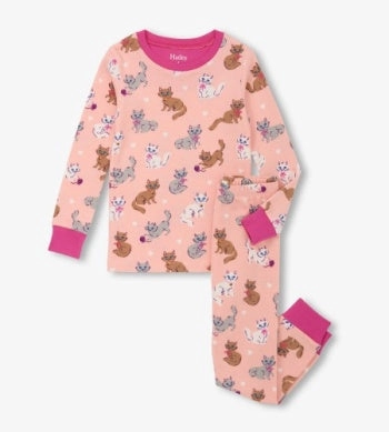Corduroy clothes for kids Hatley Long Sleeve Pajama Set - Little Kitties