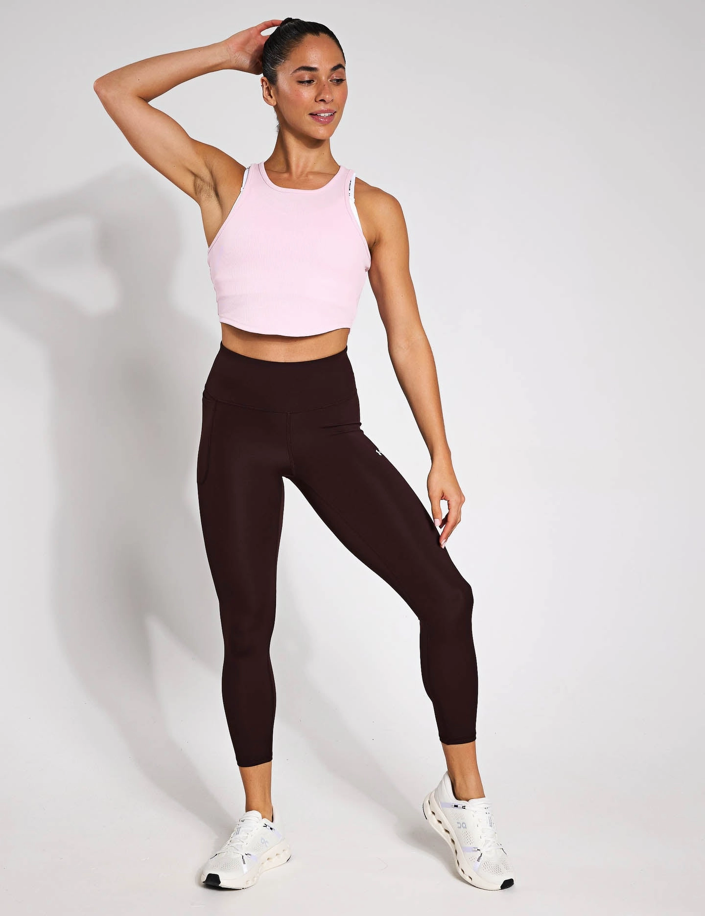 LowProfileSeams Brushed Inner Layer Rival Rib Tank - Prime Pink/White