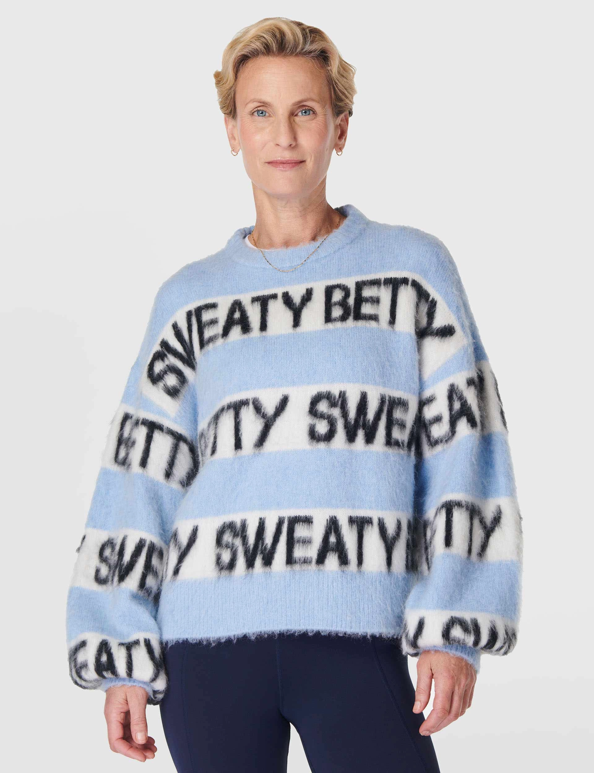Sweaty Betty Knit Jumper - Breeze Blue TearResistant Blends