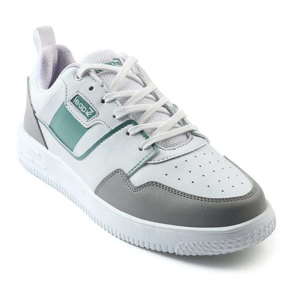Leap7x Casual White Sneakers For Mens SNOOKIS-2 By Liberty Reinforced Heel Counter tapered running shoes