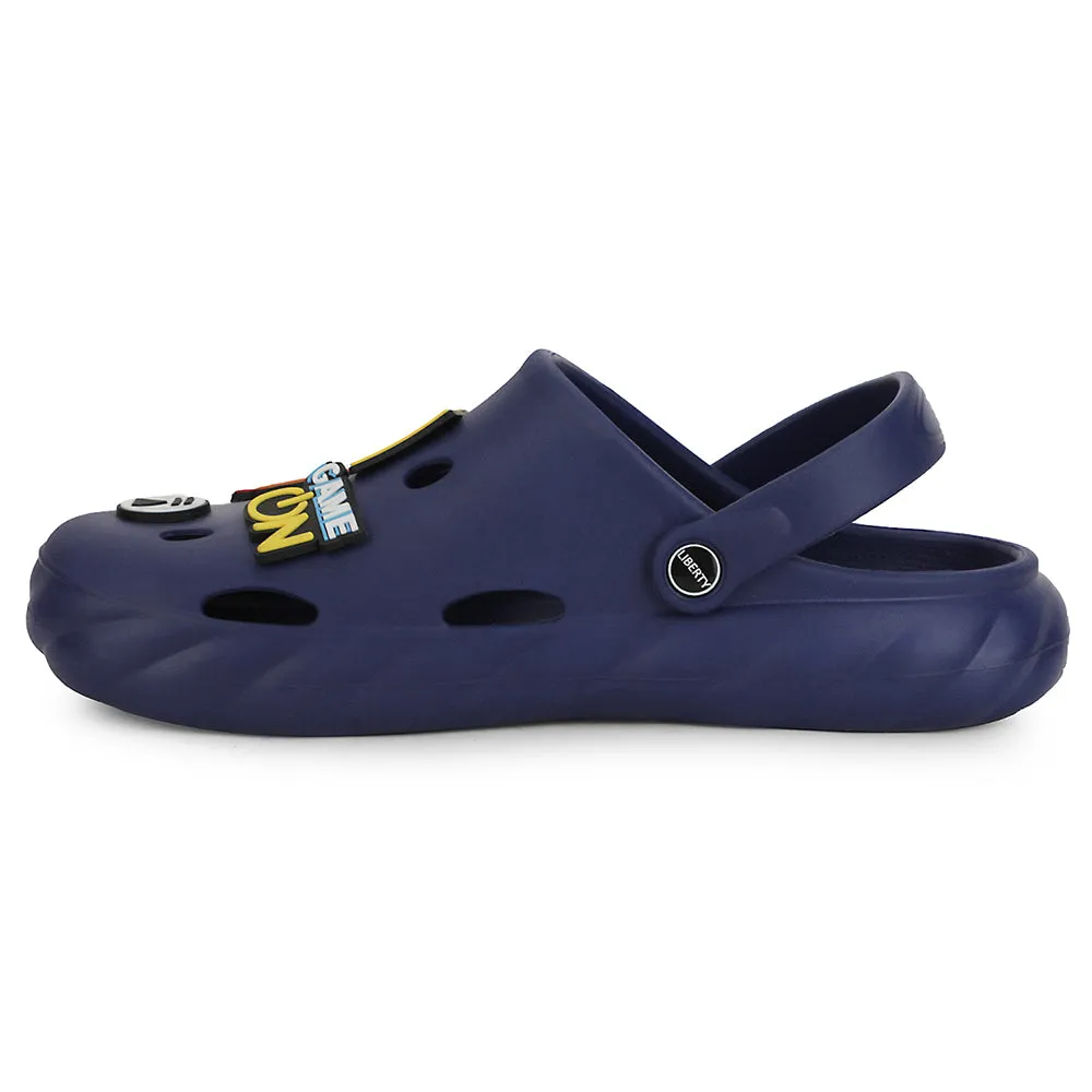 running in a forest A-HA Navy Blue Casual Clogs For Men BEACHWALKM By Liberty