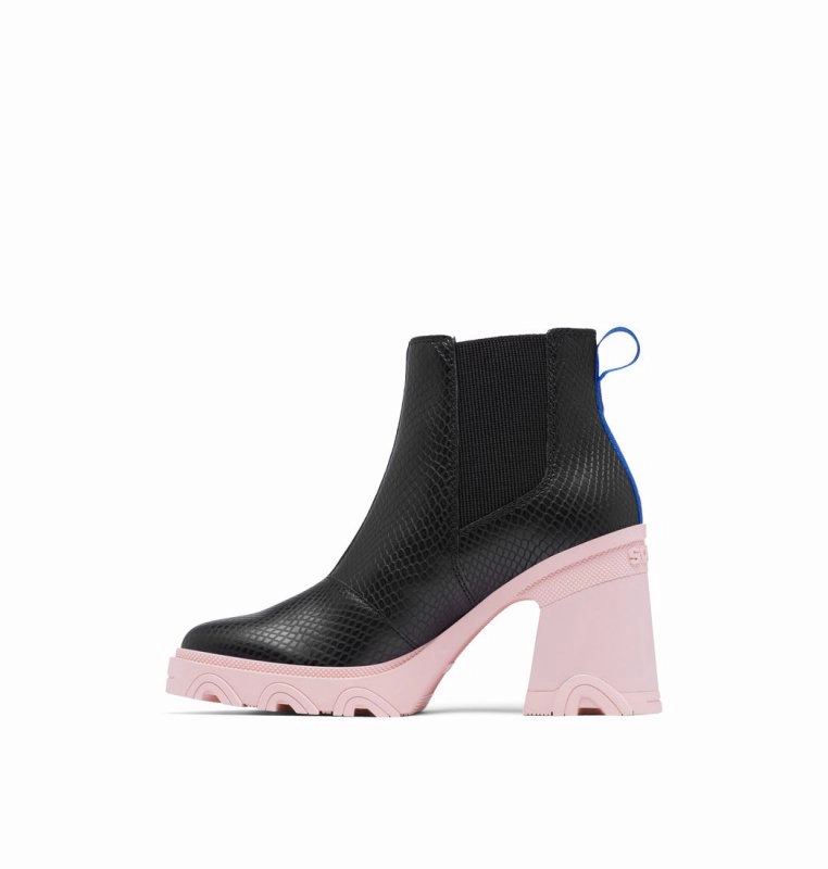 Calm Ease Sorel Women's Brex Heel Chelsea - Black/Vintage Pink
