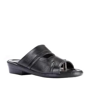 Coolers Casual (Black) Slippers For Men 7153-44 By Liberty Giant pattern