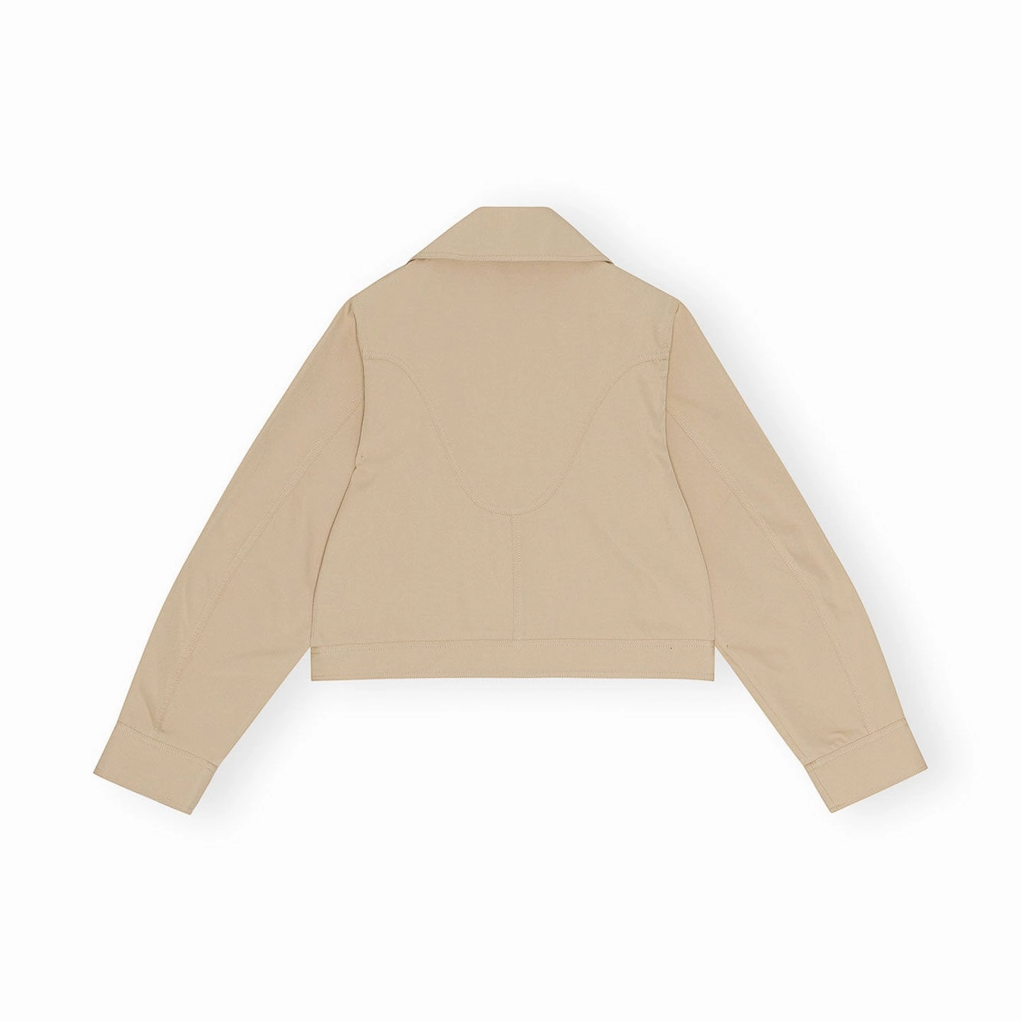 Ganni Heavy Twill Short Jacket 'Khaki' LowMaintenance Material Neat Edge