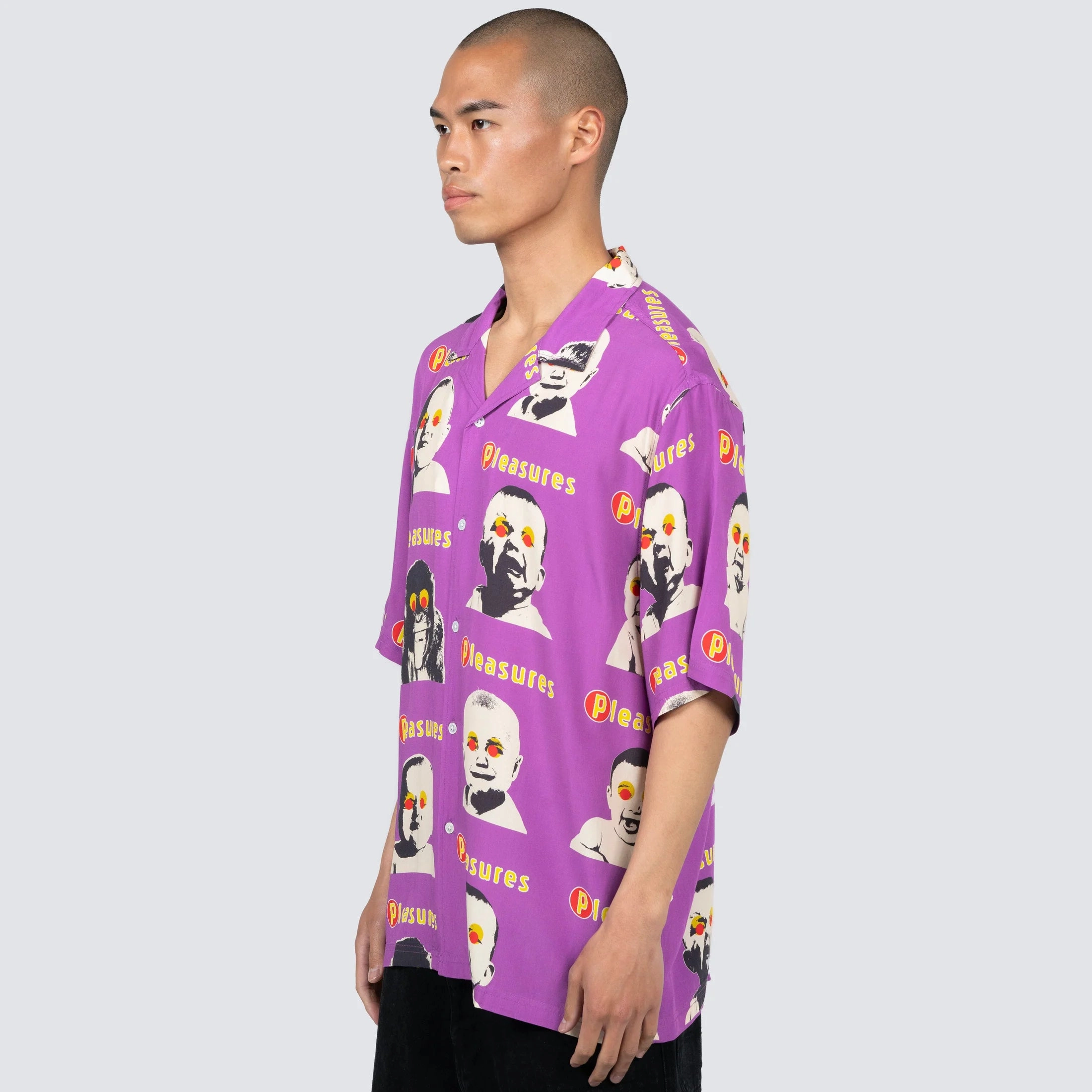 Pleasures Head Button Down 'Purple' winter clothing Light Fabric