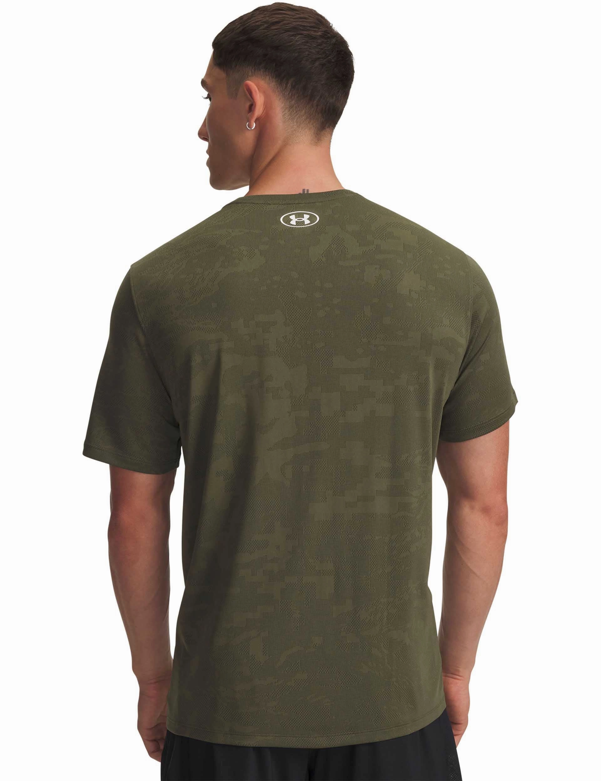 Fall Core WaterRepellentFinish Tech Vent Jacquard Short Sleeve - Marine OD Green/White