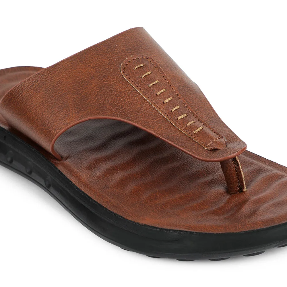 Healers Tan Casual Slipper For Men GHD-82 By Liberty Hyper Bounce Foam Quick - release