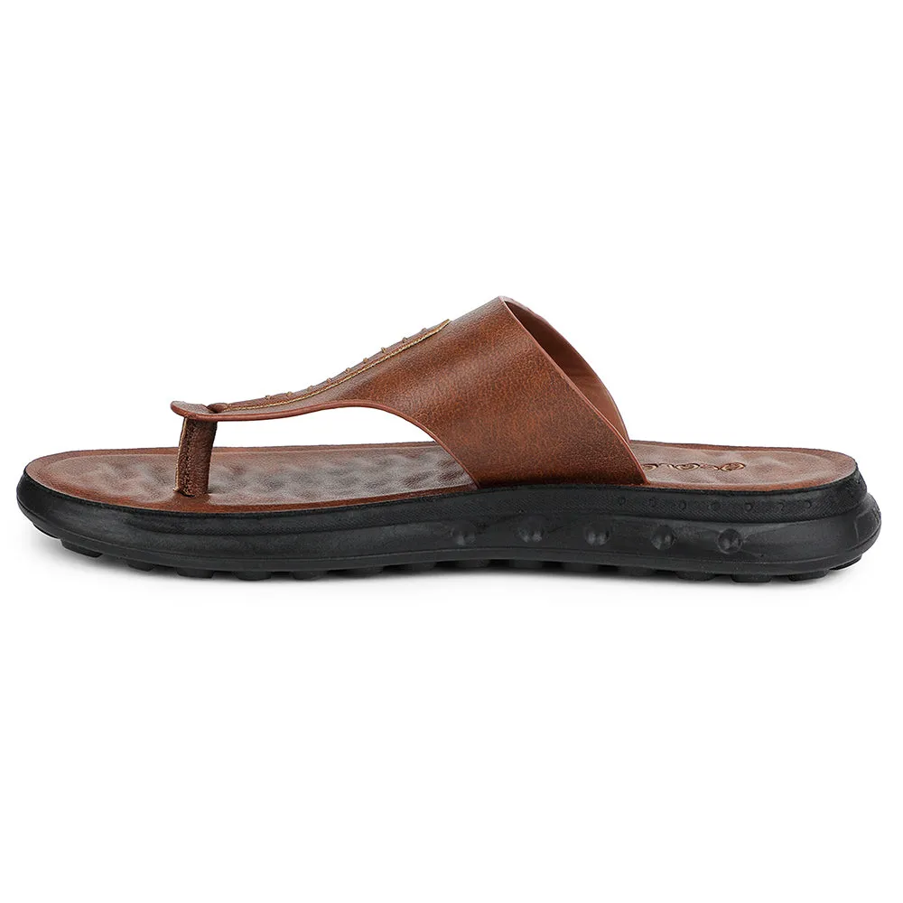 Healers Tan Casual Slipper For Men GHD-82 By Liberty running in a historic bridge area shoes