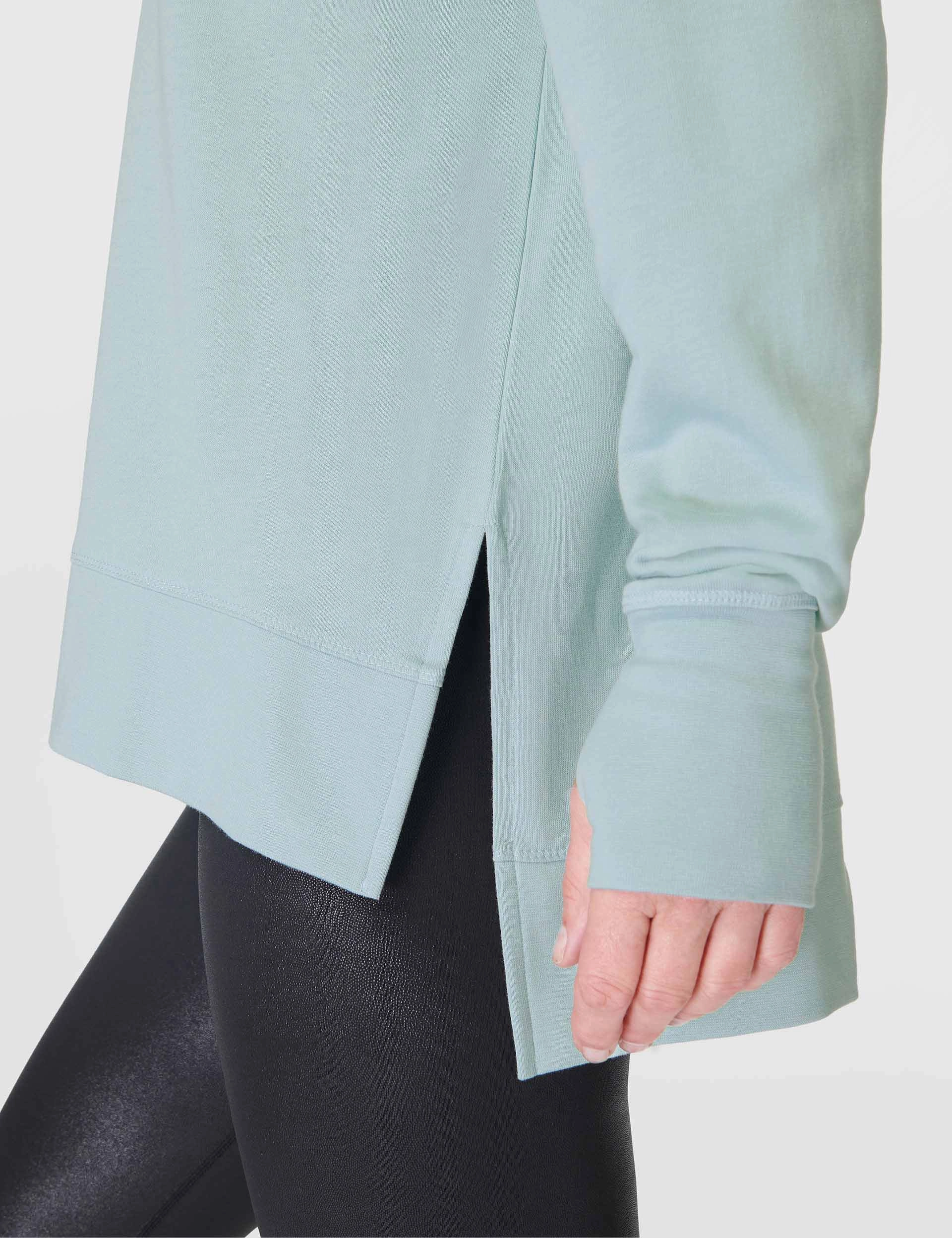 AllDayComfortFit After Class Longline Sweatshirt - Muted Teal Blue
