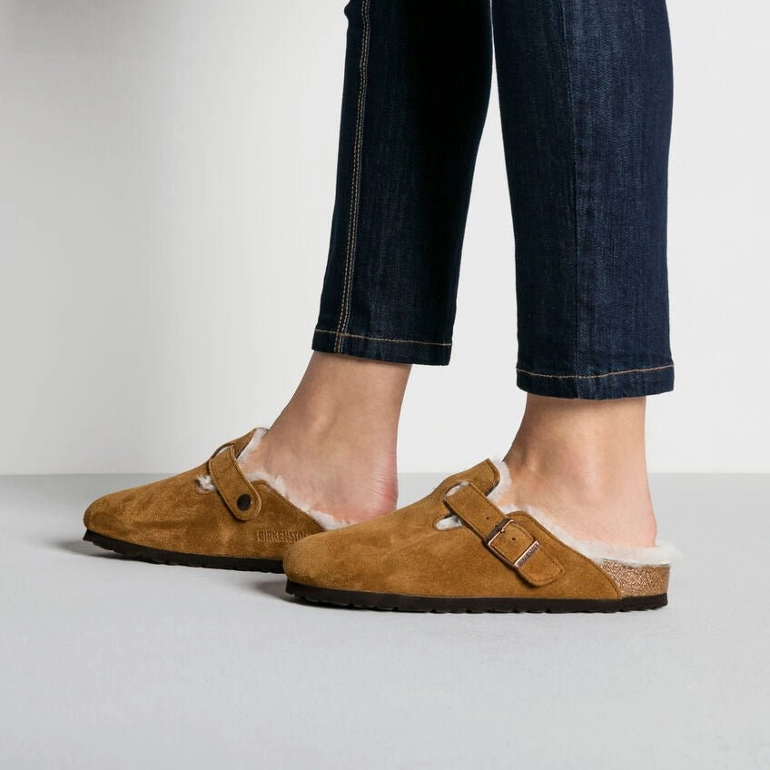 Easy Wear Birkenstock Boston Shearling - Mink Suede