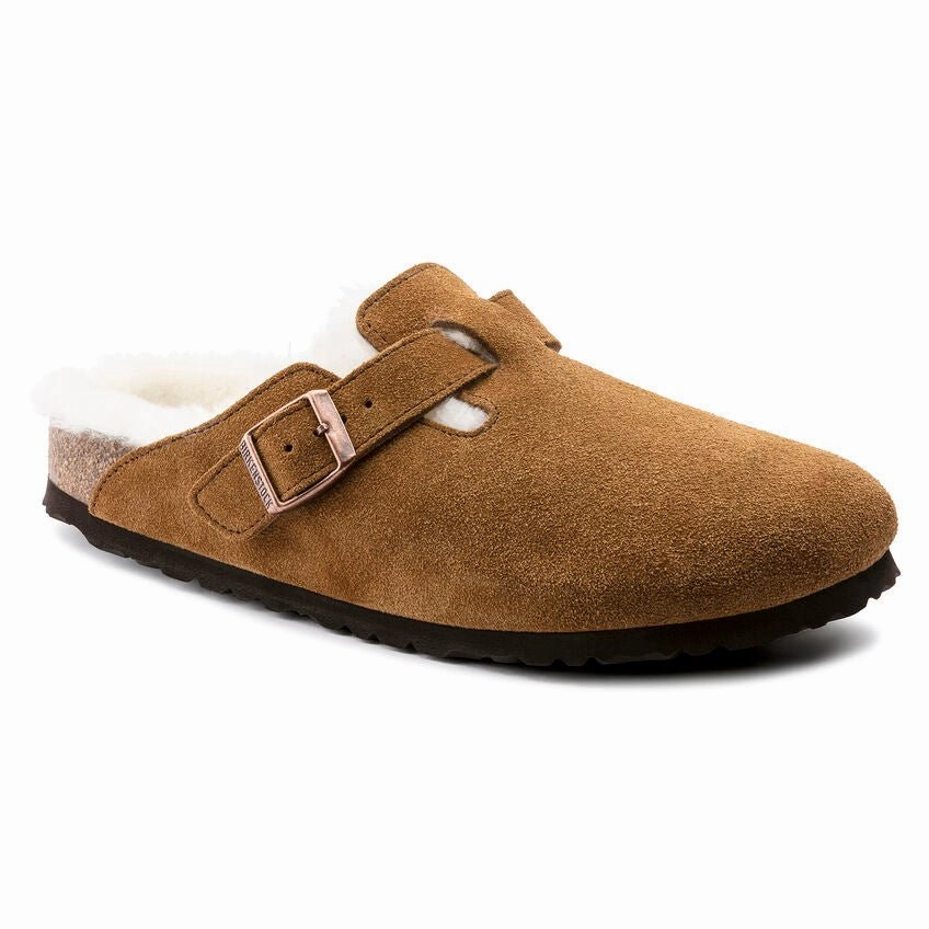 Birkenstock Boston Shearling - Mink Suede Ocean Air
