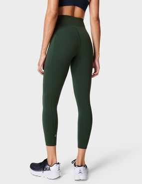 No Bulk Total Comfort Power UltraSculpt High Waisted Gym 7/8 Leggings - Trek Green