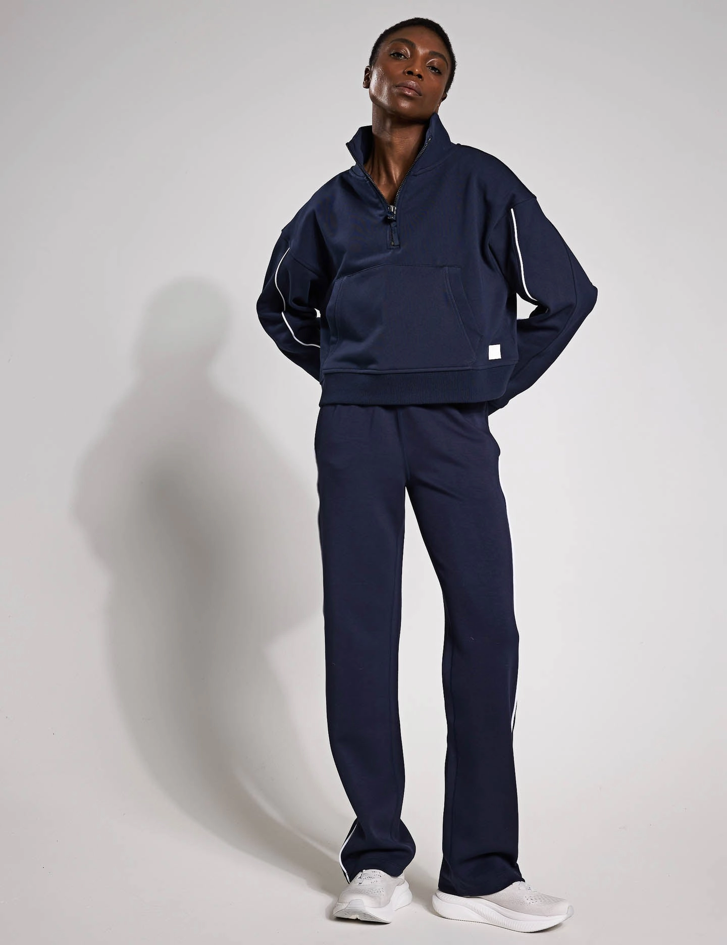 Athletic Support Light Comfort The Rihanna Set - Navy Blue/White Piping