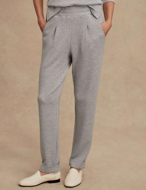 The Rolled Cuff Pant 25" - Mid Blue Marl Flexible Waist