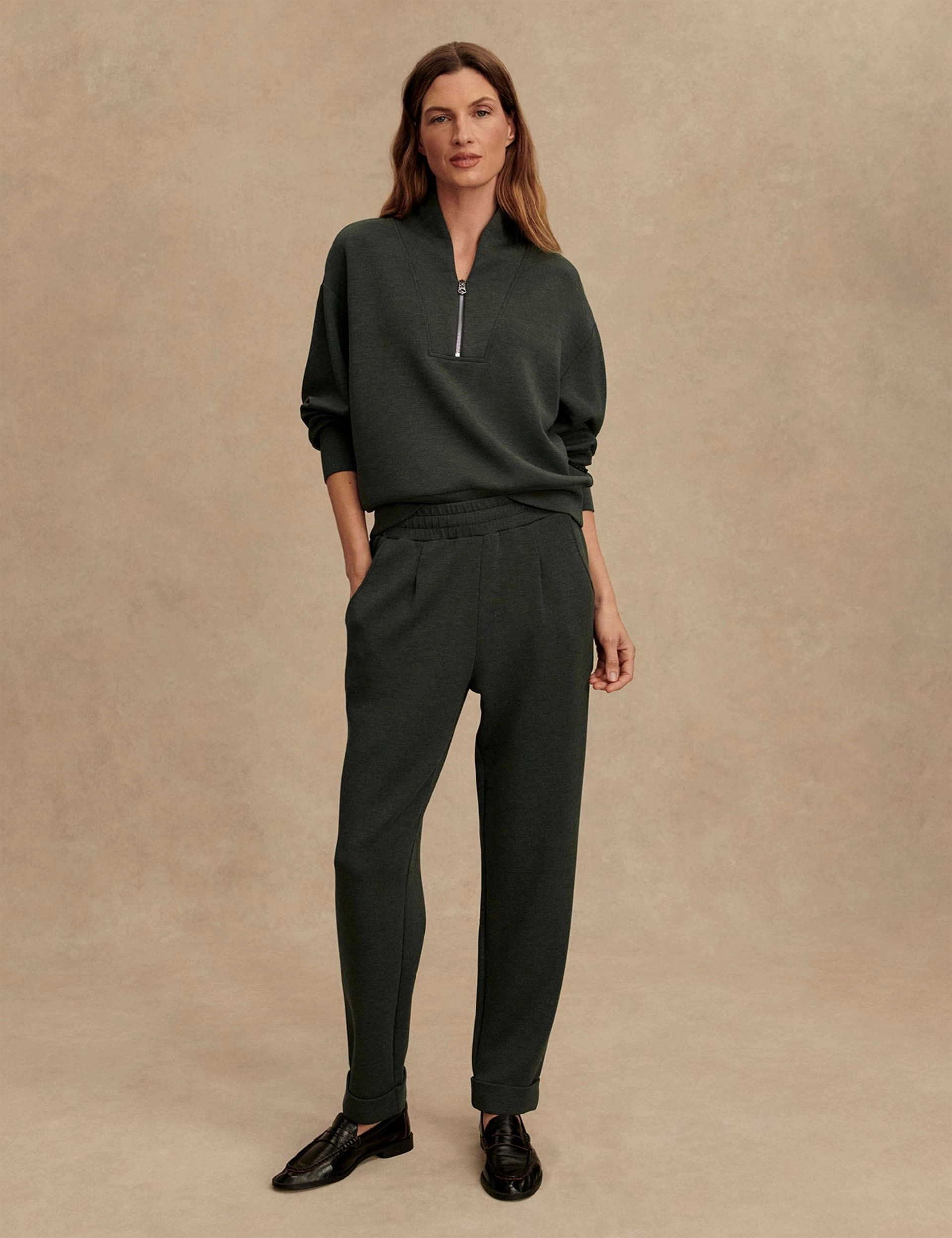 The Rolled Cuff Pant 25" - Olive Marl Comfort and Flexibility Running Performance