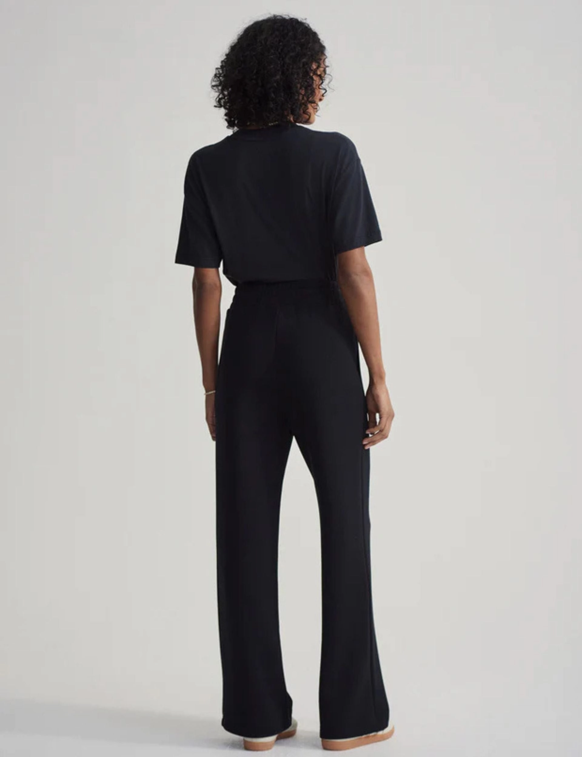 The Wide Leg Pant 30" - Black Flexible Knit Waist