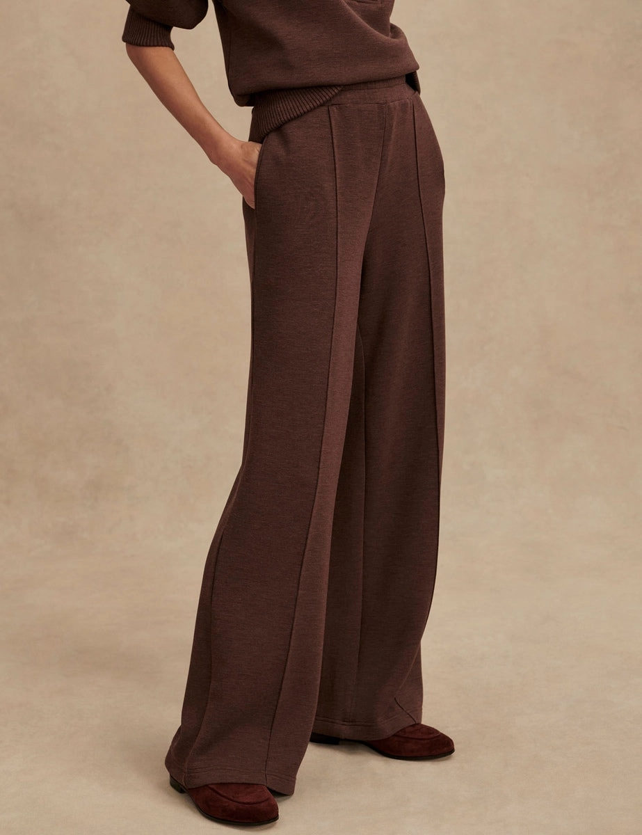 TagFreeDesign The Wide Leg Pant 30" - Coffee Bean Marl
