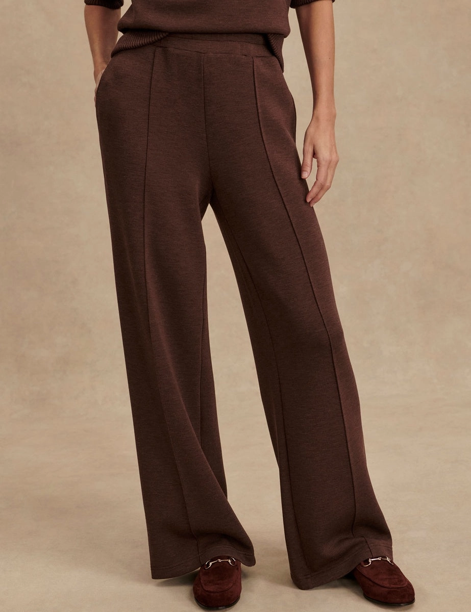 The Wide Leg Pant 30" - Coffee Bean Marl OrganicCotton
