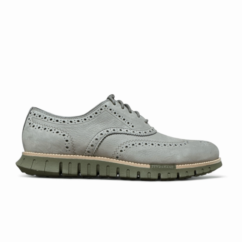 Cole Haan Men's ZEROGRAND Remastered Wingtip - Sea Stone Nubuck Basic Core Peace Core
