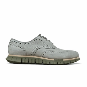 Cole Haan Men's ZEROGRAND Remastered Wingtip - Sea Stone Nubuck Basic Core Peace Core