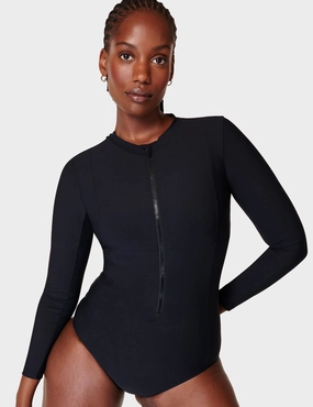CompressionKnit Tidal Xtra Life Long Sleeve Swimsuit - Black A