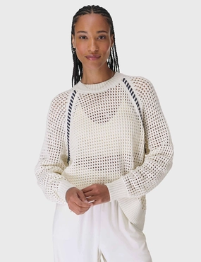 Basic Tee Tides High Whipstitch Jumper - Lily White