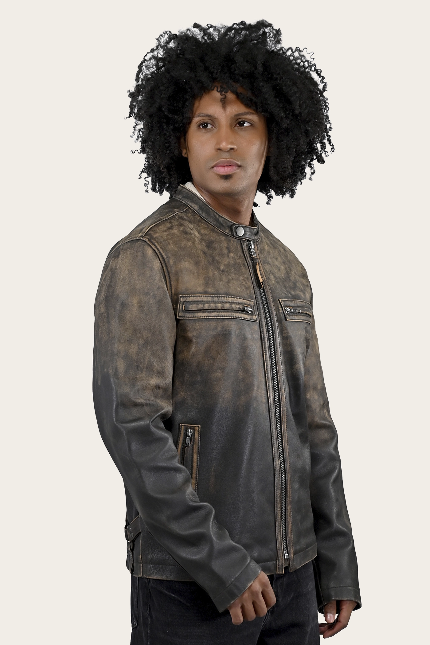 Mixed Media Design Timeless Design Leland Leather Jacket