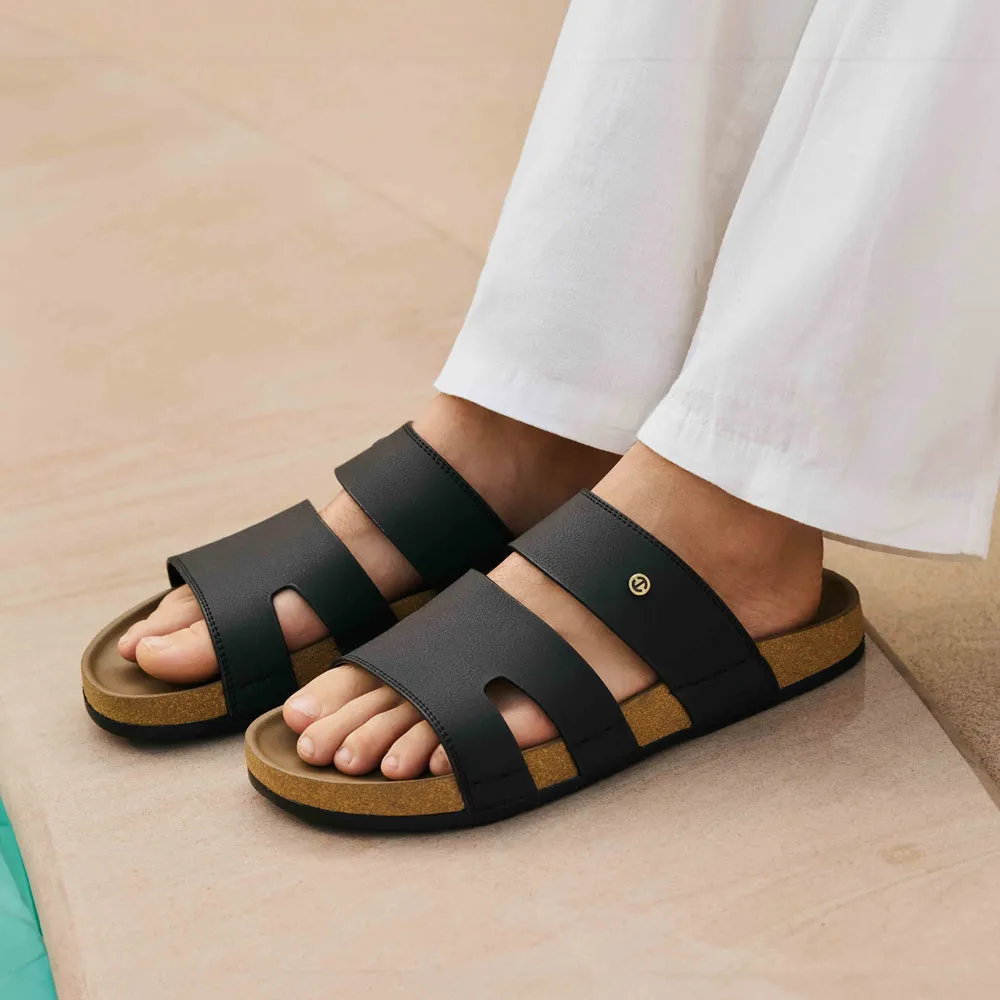 Healers Black Casual Slipper For Mens AOL-5 By Liberty cycling - to - running shoes