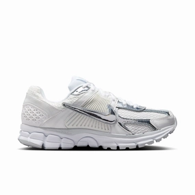 Fluid Ride Technology Hypercool Ventilation Zones Womens Nike Zoom Vomero 5 'White/Metallic Silver'