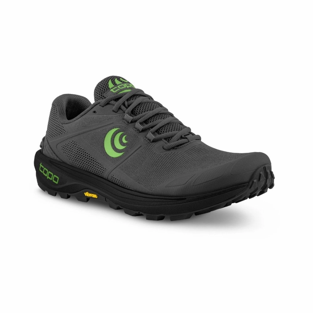 Gusseted Tongue Topo Athletic Men's Terraventure 4 - Dark Grey/Green