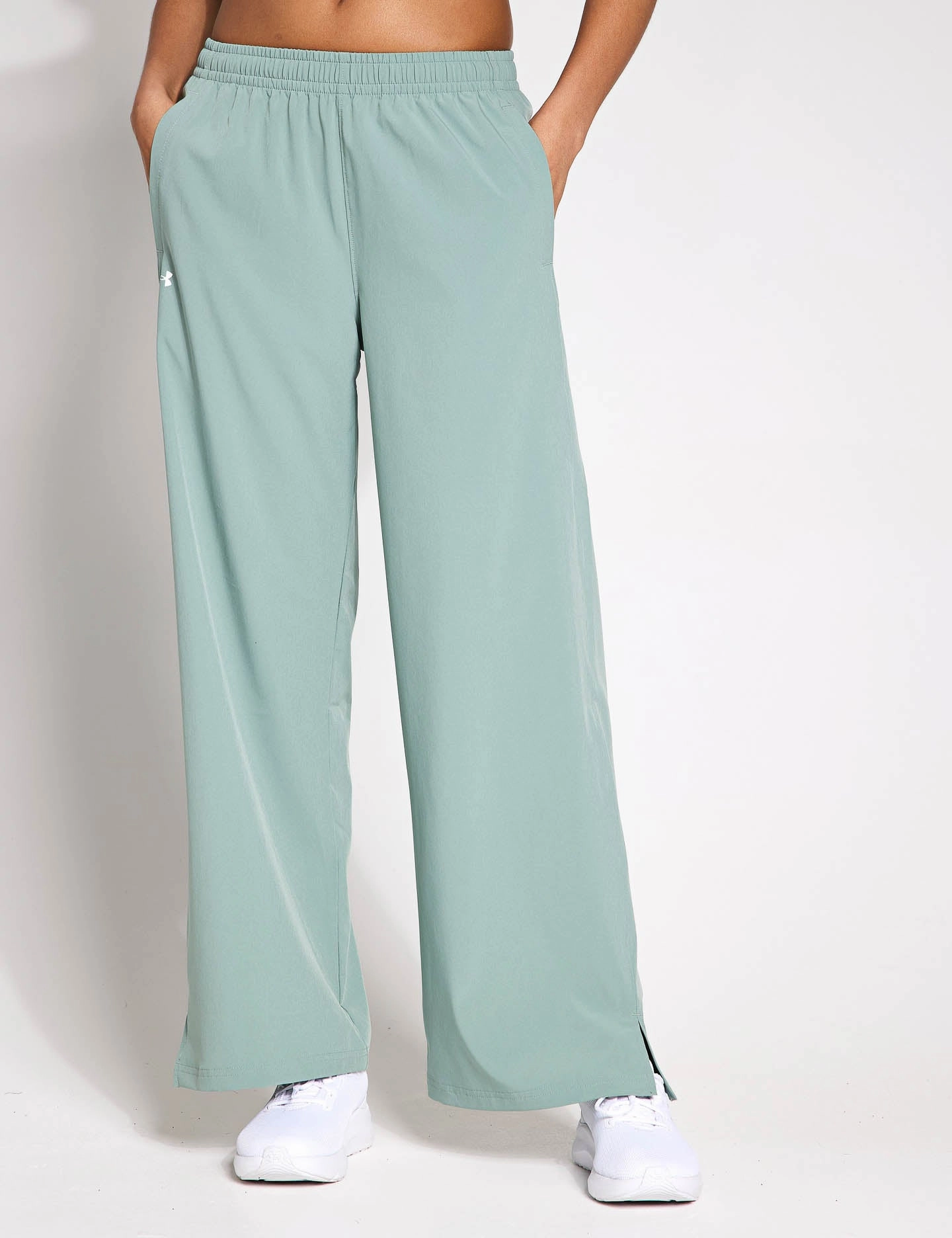 Rival Wide Leg Pants - Silica Green/White Adaptable Fabric Active Look
