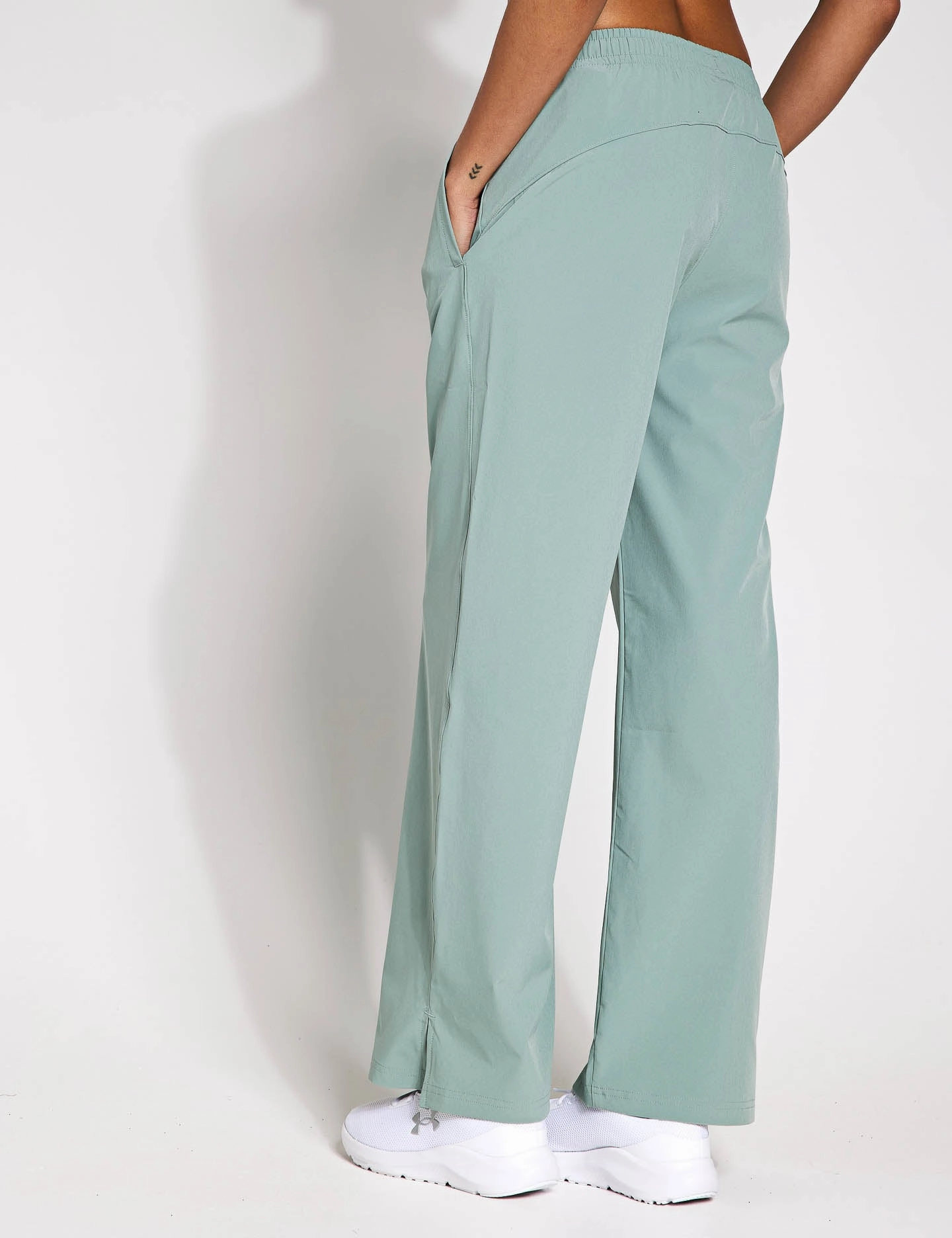 Rival Wide Leg Pants - Silica Green/White Lightweight Comfort