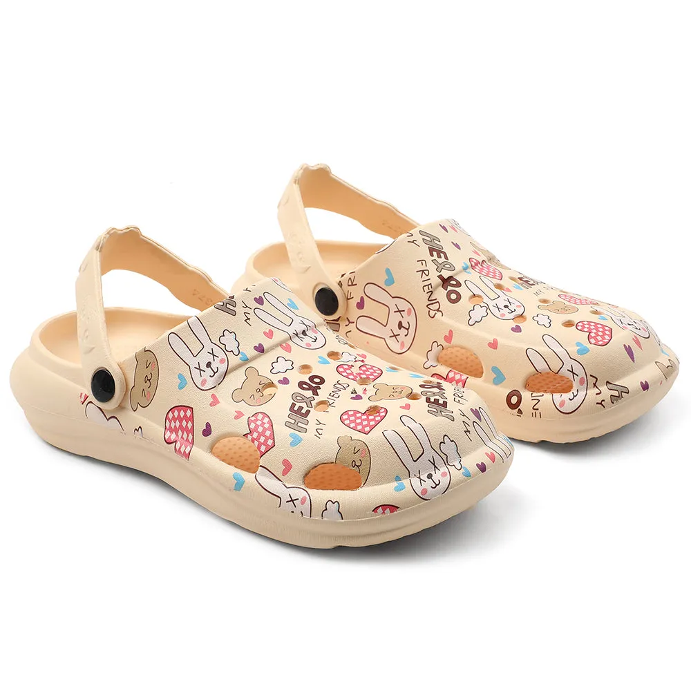 Vertical Shock Diffuser Lucy & Luke Beige Casual Slingback Printed Clogs For Kids ALEX-K3E By Liberty
