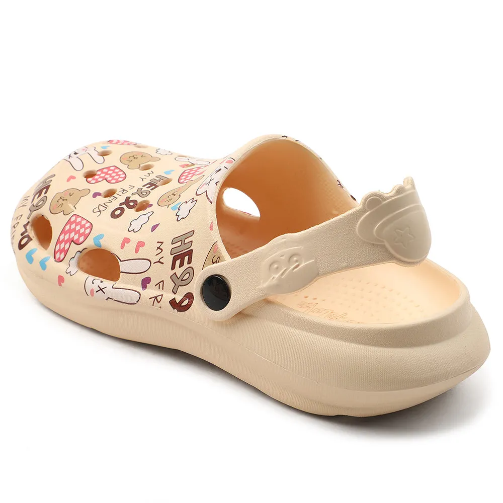 Lucy & Luke Beige Casual Slingback Printed Clogs For Kids ALEX-K3E By Liberty Running Event