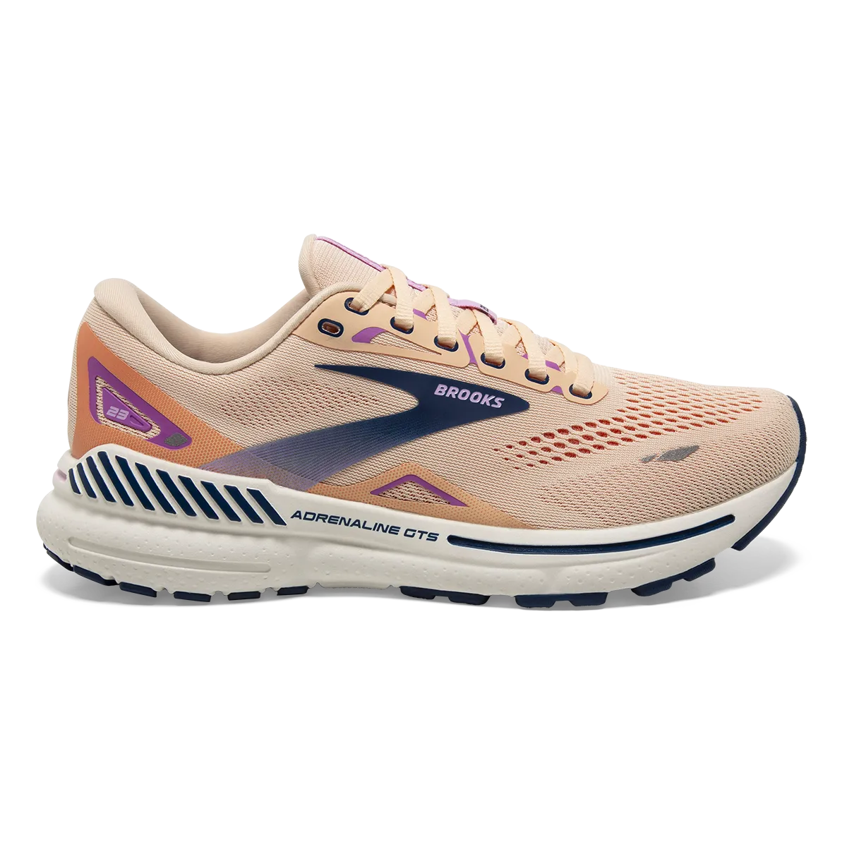 Brooks Adrenaline GTS 23 - Apricot - Estate Blue - Orchid cross - country running option Traction Control