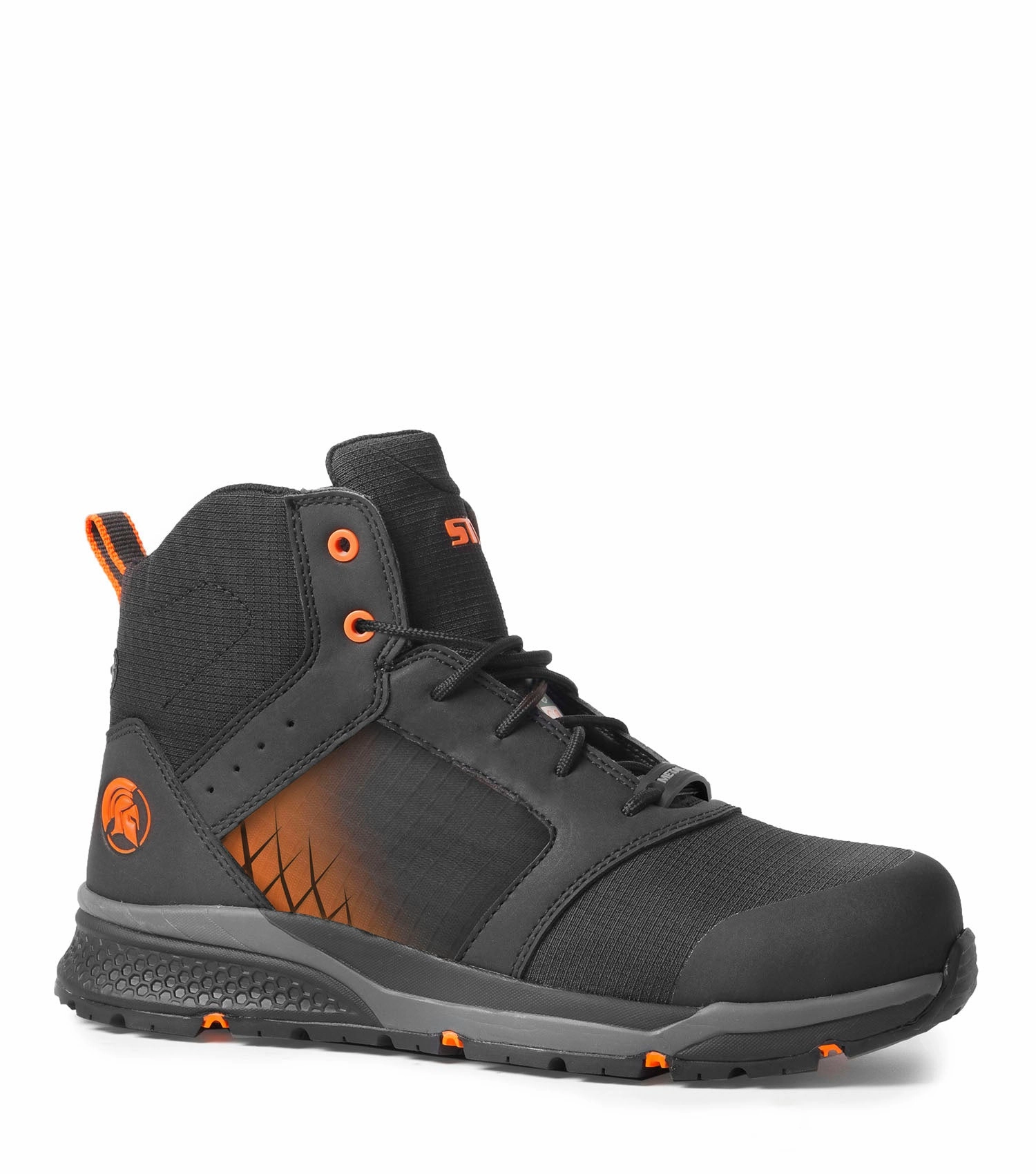 Trainer6, Black & Orange | Ultra-lightweight 6'' Athletic Work Shoes Tensile Lacing Comfortable Outsole