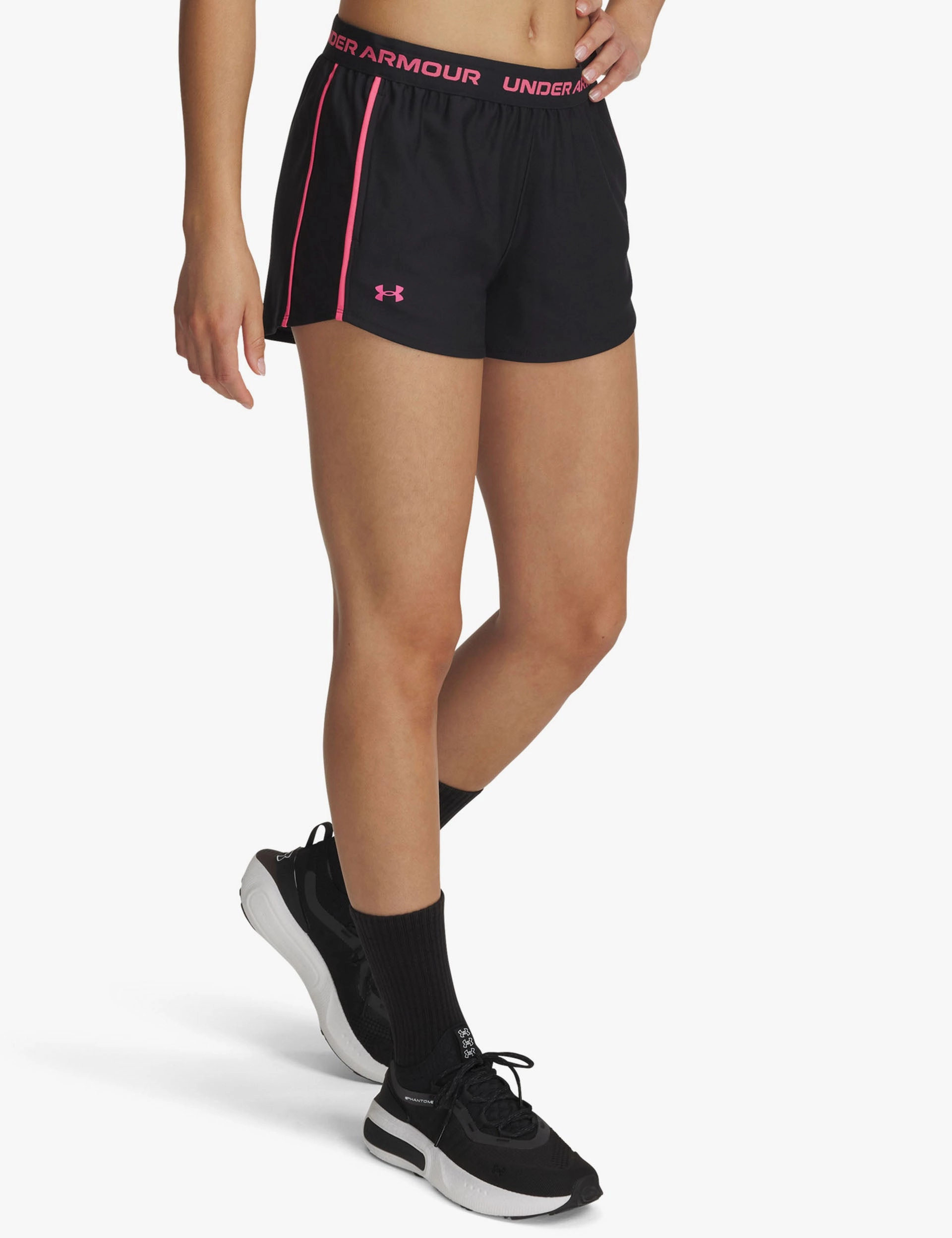 Gift Idea UA Tech Play Up Shorts - Black/Super Pink