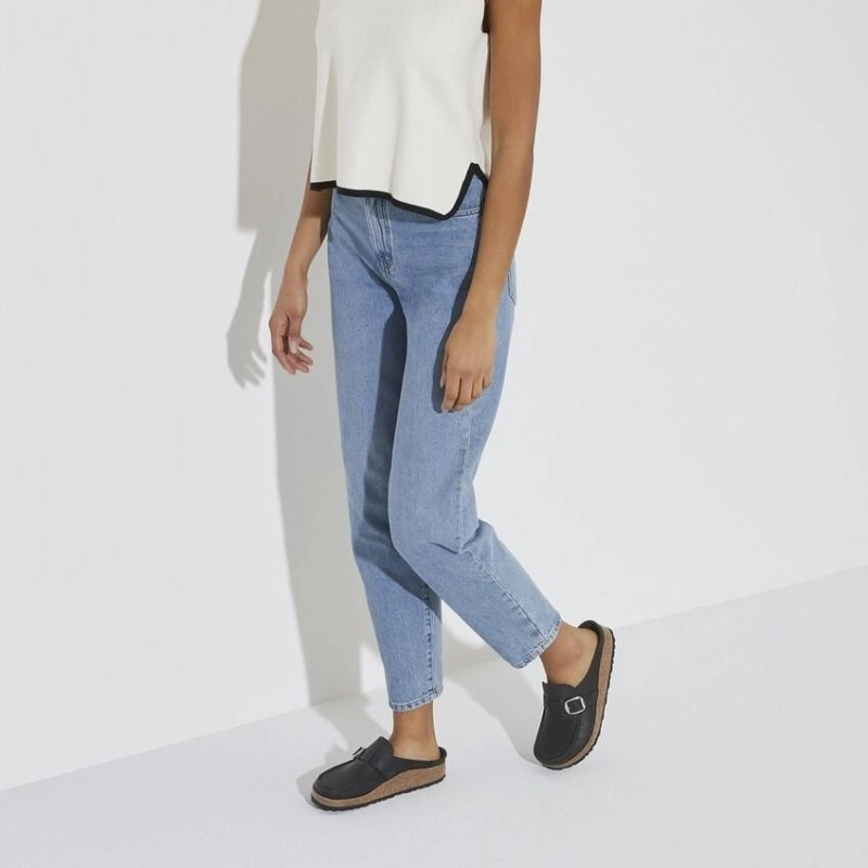 ReinforcedKnees EasyAdjustStraps Birkenstock Women's Buckley - Black Oiled Leather