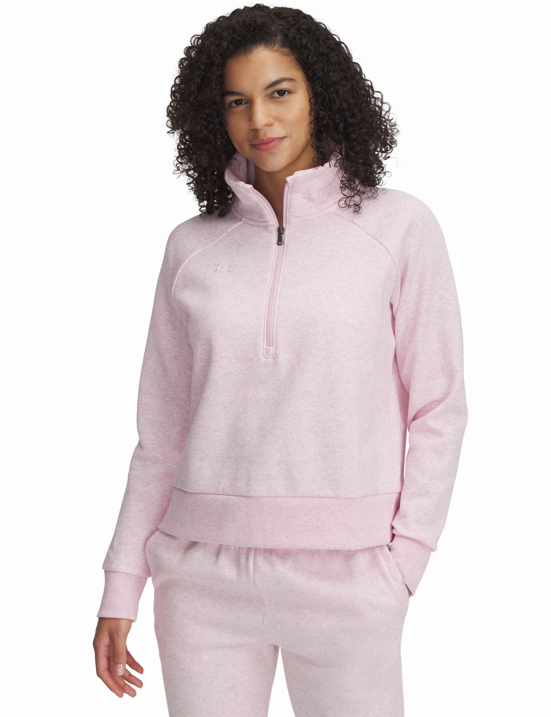 UV protection layer EasyCareFabric Rival Fleece 1/2 Zip - Prime Pink/White