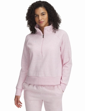 Minimalist Aesthetic Rival Fleece 1/2 Zip - Prime Pink/White