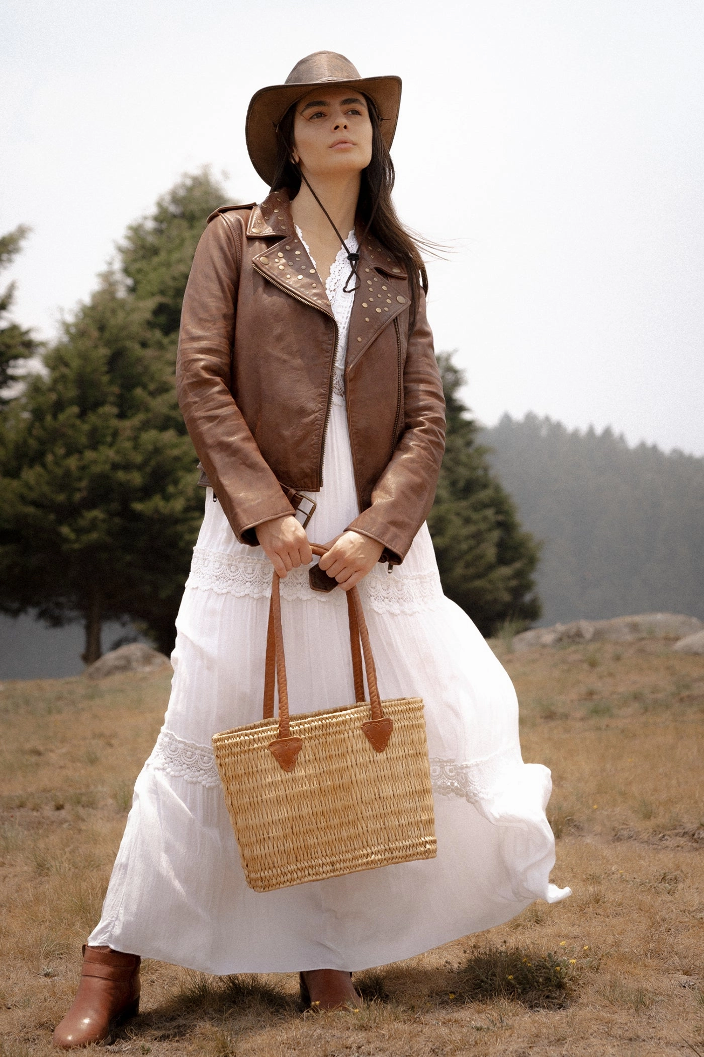 Linc Biker Jacket color block Film Festival Look