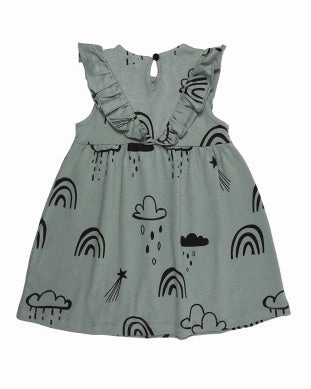 Turtledove Rainbow Star Dress Colorful kids' clothes No - iron