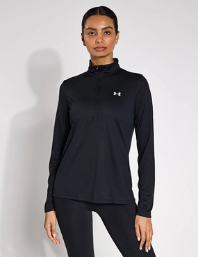 UA Tech 1/2 Zip - Black/White Valentine's Day wear Layering Piece