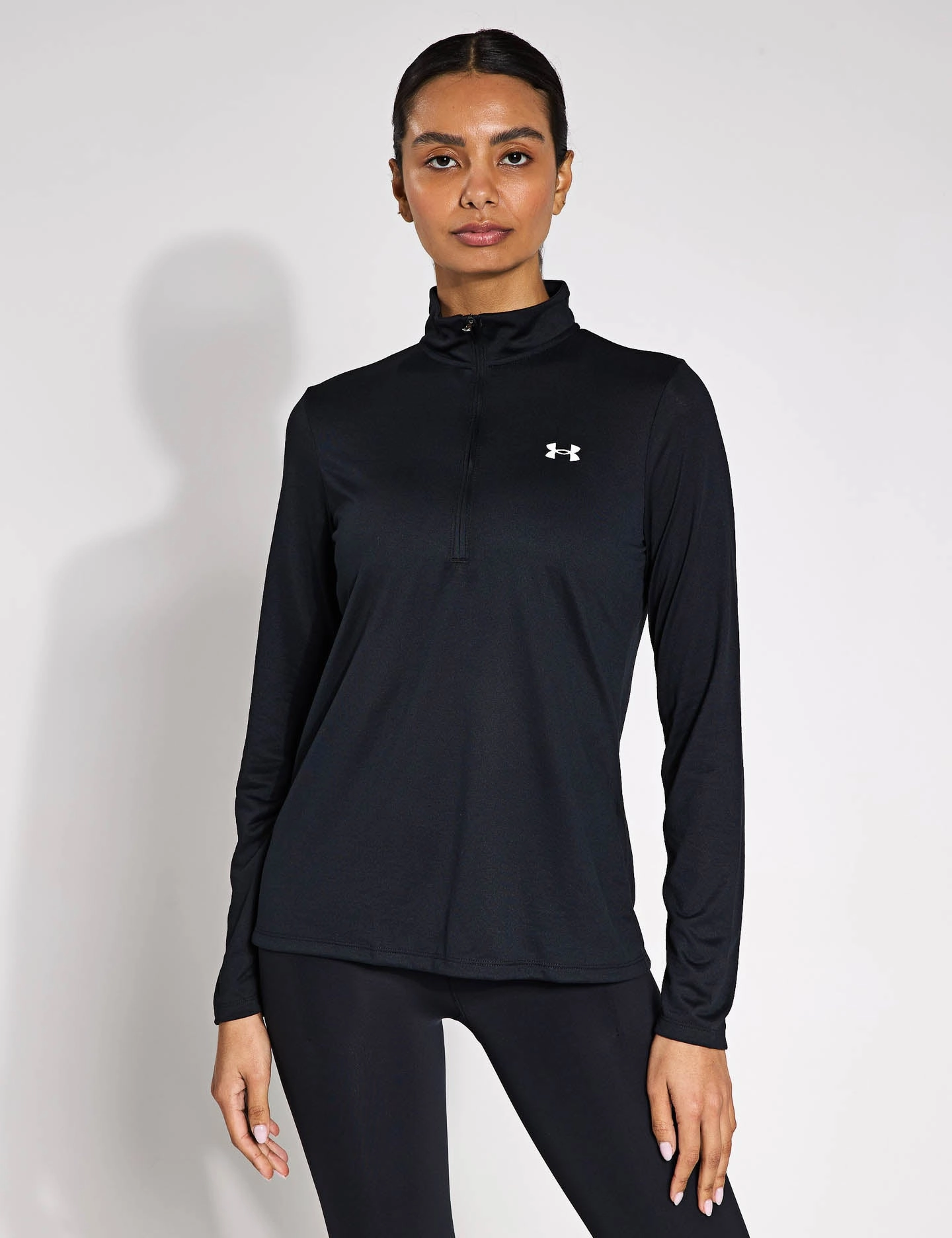UA Tech 1/2 Zip - Black/White Valentine's Day wear Layering Piece