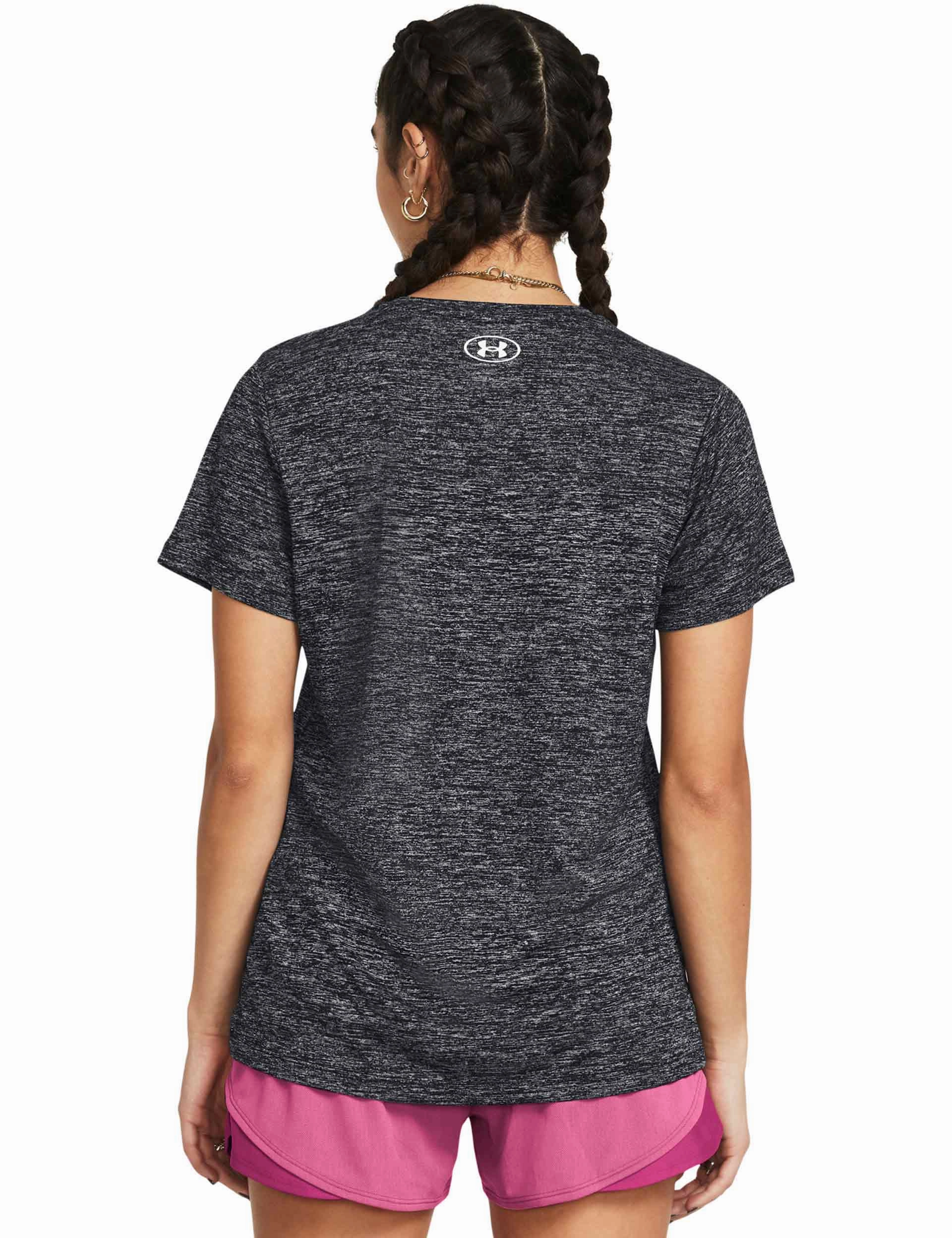 Stylish and Relaxed UA Tech Twist Short Sleeve - Black/White