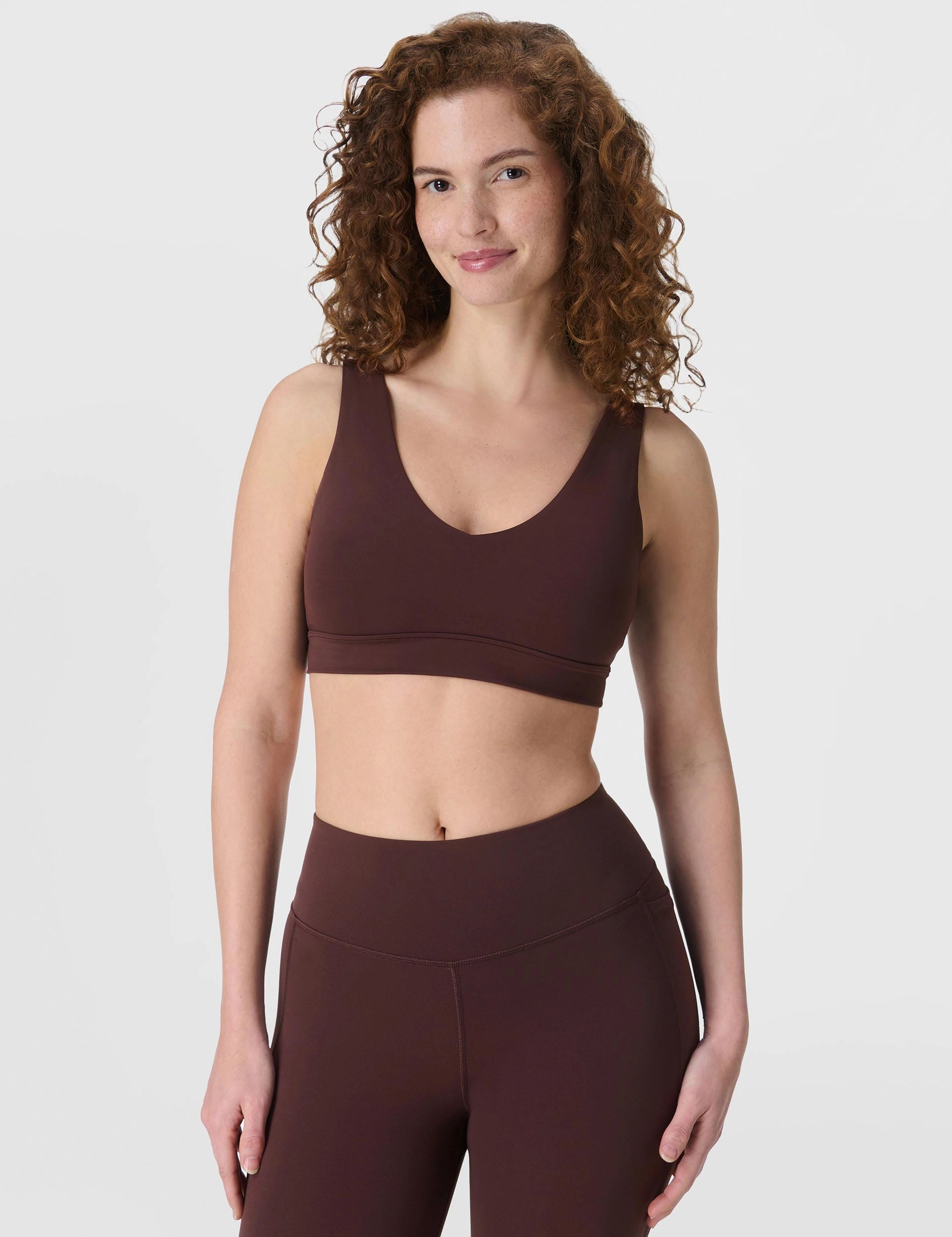 Reinforced Edges SustainableYarnBlend Ultimate Studio Voop Bra - Sable Brown