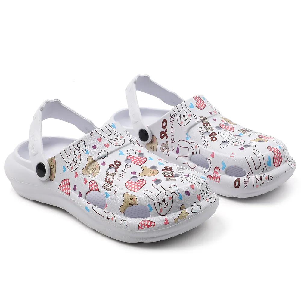 Lucy & Luke White Casual Slingback Printed Clogs For Kids ALEX-K3E By Liberty Cross-training tool
