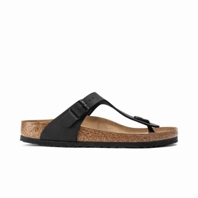 Cool Nylon Pure Linen Blend Birkenstock Women's Gizeh - Black Birko-Flor
