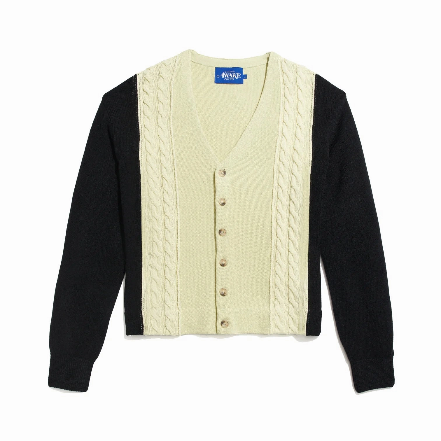 Winter Core Awake Contrast Panel Wool Cardigan