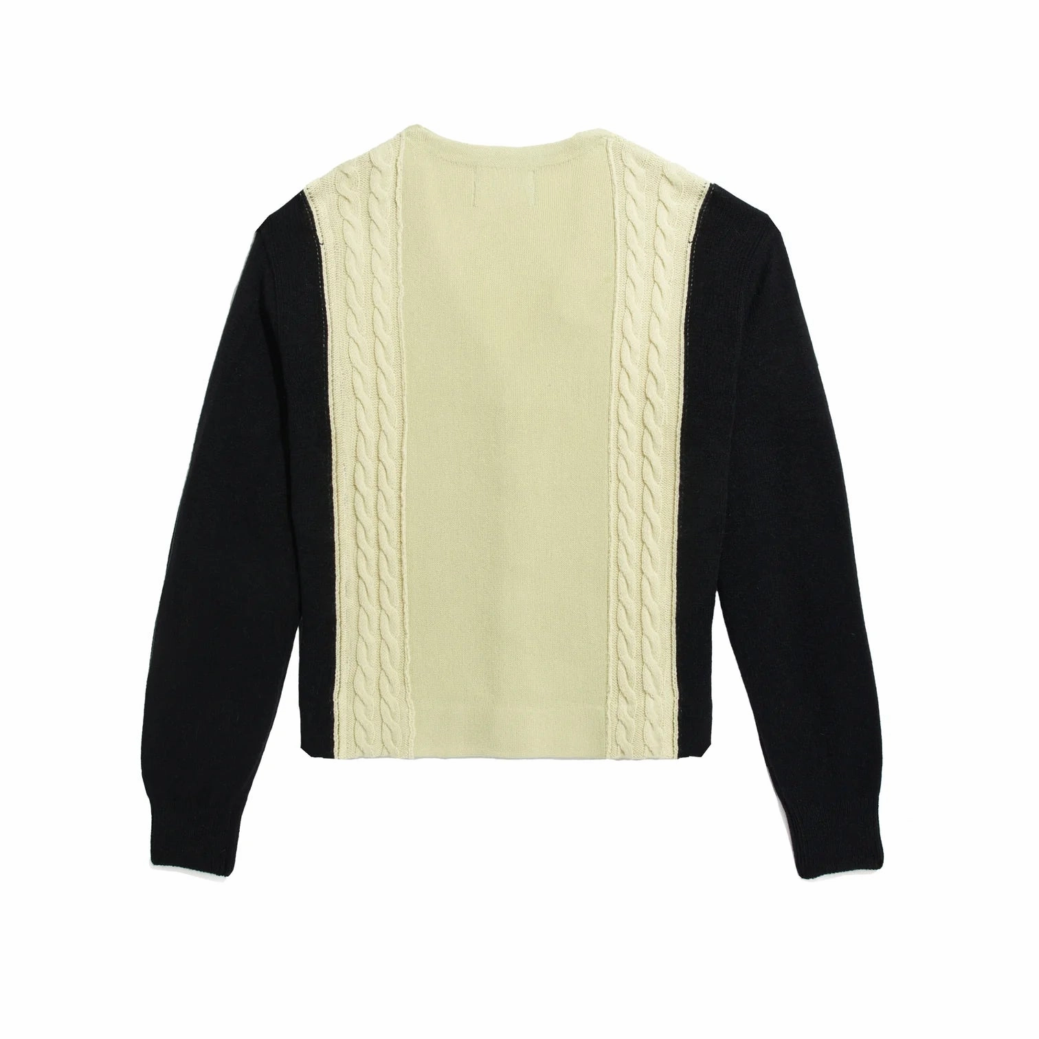 Durable Stitching Thick Fiber Awake Contrast Panel Wool Cardigan